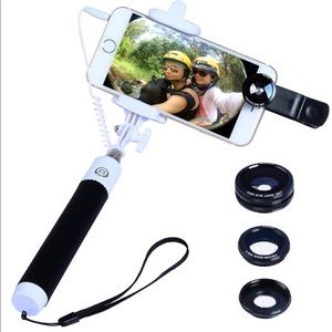 Apexel mini foldable wired built in selfie stick